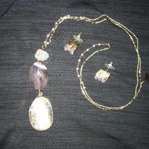 Amethyst necklace and earrings